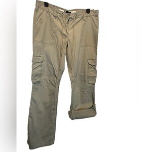 A122 Vintage y2k Tommy Hilfiger military green roll cuff cargo pants womens sz 8